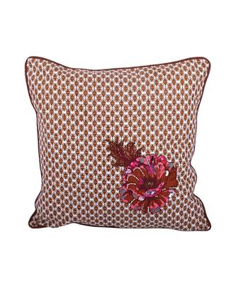 Eyda Corner Boota Choco Brown Color Designer Cushion Cover Set of 2 2