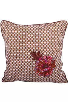 Eyda Corner Boota Choco Brown Color Designer Cushion Cover Set of 2