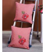 Eyda Corner Boota Pink Color Designer Cushion Cover Set of 2