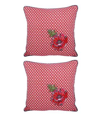 Eyda Corner Boota Pink Color Designer Cushion Cover Set of 2 3