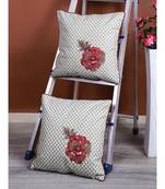 Eyda Corner Boota Light Green Color Designer Cushion Cover Set of 2