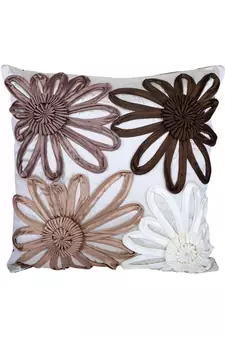 Eyda Satin Tape Ivory Color Designer Cushion Cover Set of 2