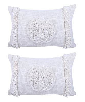 Eyda White Color Designer Cushion Cover Set of 2 4