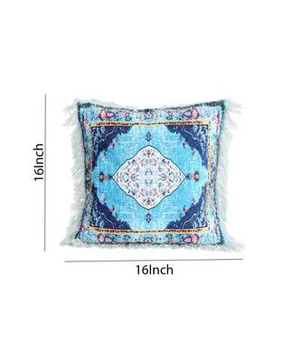 Eyda Digital Print Multi Color Velvet Reversible Cushion Cover Set of 2 2