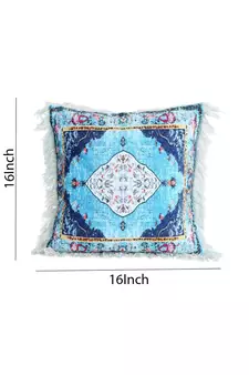 Eyda Digital Print Multi Color Velvet Reversible Cushion Cover Set of 2