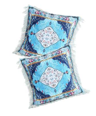 Eyda Digital Print Multi Color Velvet Reversible Cushion Cover Set of 2 5
