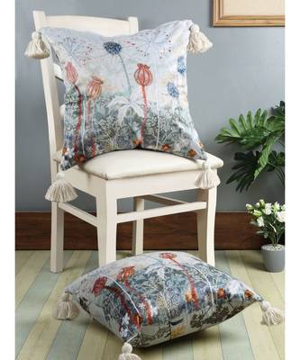 Eyda Digital Print Multi Color Velvet Reversible Cushion Cover Set of 2 1