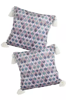 Eyda Digital Print Multi Color Velvet Reversible Cushion Cover Set of 2