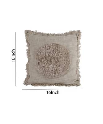 Eyda Premium Cotton Designer Light Brown Cushion Cover Set of 2 2