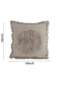 Eyda Premium Cotton Designer Light Brown Cushion Cover Set of 2