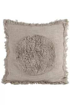Eyda Premium Cotton Designer Light Brown Cushion Cover Set of 2