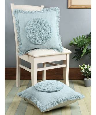 Eyda Premium Cotton Designer Turquoise Cushion Cover Set of 2 1