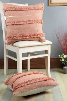 Eyda Premium Cotton Designer peach Color Cushion Cover Set of 2