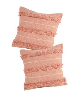 Eyda Premium Cotton Designer peach Color Cushion Cover Set of 2 4