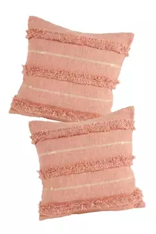Eyda Premium Cotton Designer peach Color Cushion Cover Set of 2
