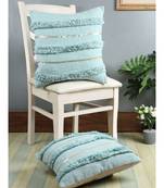 Eyda Premium Cotton Designer Turquoise Cushion Cover Set of 2