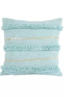 Eyda Premium Cotton Designer Turquoise Cushion Cover Set of 2
