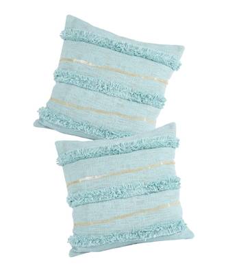 Eyda Premium Cotton Designer Turquoise Cushion Cover Set of 2 5