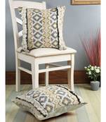 Eyda Premium Cotton Designer Beige Cushion Cover Set of 2