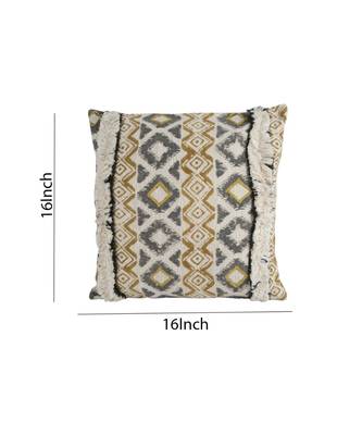 Eyda Premium Cotton Designer Beige Cushion Cover Set of 2 2
