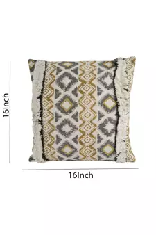 Eyda Premium Cotton Designer Beige Cushion Cover Set of 2