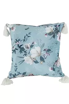 Eyda Digital Print Blue Color Velvet Reversible Cushion Cover Set of 2