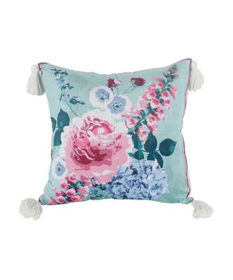 Eyda Digital Print Blue Color Velvet Reversible Cushion Cover Set of 2 5