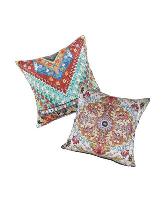 Eyda Digital Print Multi Color Velvet Reversible Cushion Cover Set of 2 4