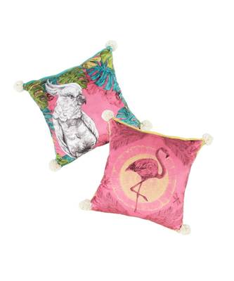 Eyda Digital Print Multi Color Velvet Reversible Cushion Cover Set of 2 2