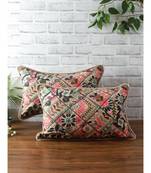 Eyda Multi Color Embroidered Cotton Cushion Cover Set of 2