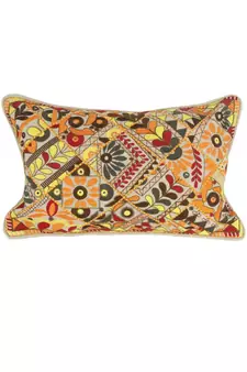Eyda Multi Color Embroidered Cotton Cushion Cover Set of 2