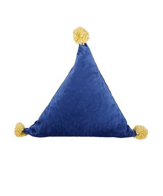 Eyda Super Soft Velvet Blue Color Set of 2 Triangle Filled Cushion 2