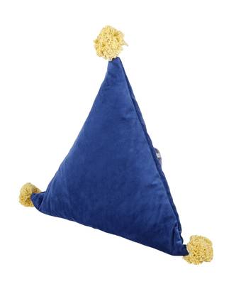 Eyda Super Soft Velvet Blue Color Set of 2 Triangle Filled Cushion 4
