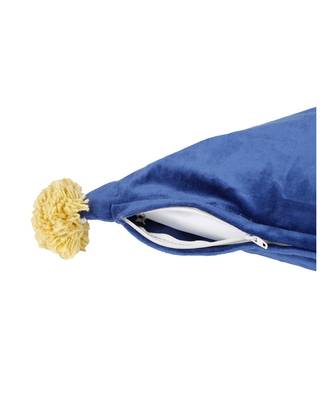Eyda Super Soft Velvet Blue Color Set of 2 Triangle Filled Cushion 5
