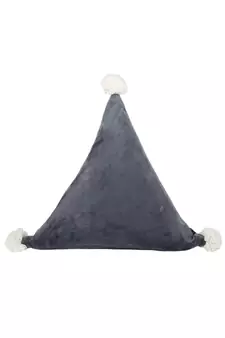 Eyda Super Soft Velvet Grey Color Set of 2 Triangle Filled Cushion