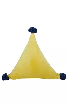 Eyda Super Soft Velvet Yellow Color Set of 2 Triangle Filled Cushion