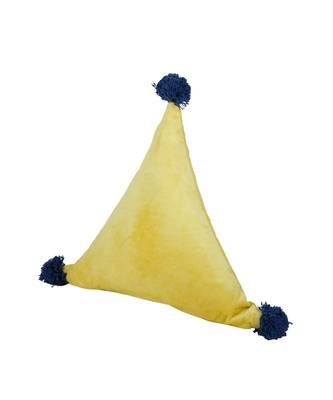 Eyda Super Soft Velvet Yellow Color Set of 2 Triangle Filled Cushion 4