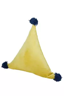 Eyda Super Soft Velvet Yellow Color Set of 2 Triangle Filled Cushion