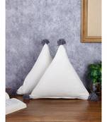 Eyda Super Soft Velvet White Color Set of 2 Triangle Filled Cushion