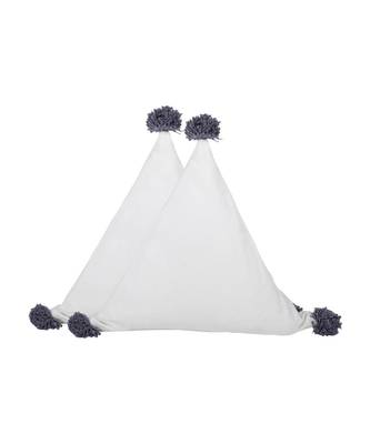 Eyda Super Soft Velvet White Color Set of 2 Triangle Filled Cushion 4