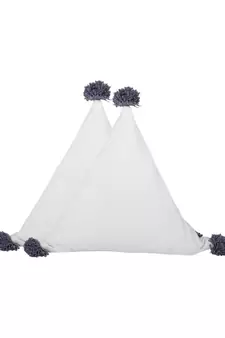 Eyda Super Soft Velvet White Color Set of 2 Triangle Filled Cushion