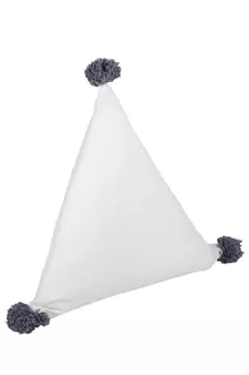 Eyda Super Soft Velvet White Color Set of 2 Triangle Filled Cushion