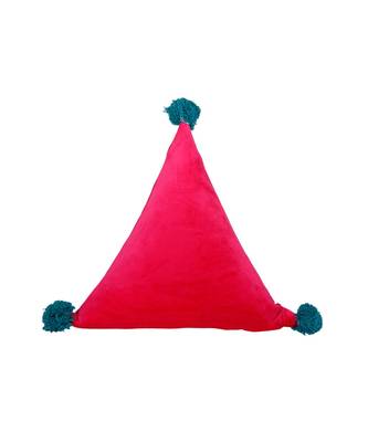 Eyda Super Soft Velvet Fuchsia Color Set of 2 Triangle Filled Cushion 2