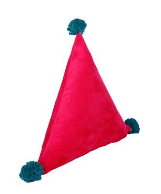 Eyda Super Soft Velvet Fuchsia Color Set of 2 Triangle Filled Cushion 5