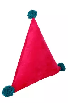 Eyda Super Soft Velvet Fuchsia Color Set of 2 Triangle Filled Cushion