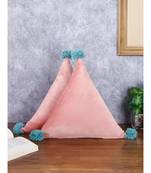 Eyda Super Soft Velvet Peach Color Set of 2 Triangle Filled Cushion