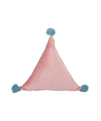 Eyda Super Soft Velvet Peach Color Set of 2 Triangle Filled Cushion 2