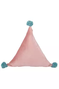 Eyda Super Soft Velvet Peach Color Set of 2 Triangle Filled Cushion