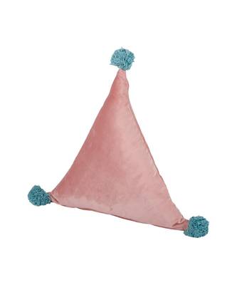 Eyda Super Soft Velvet Peach Color Set of 2 Triangle Filled Cushion 5