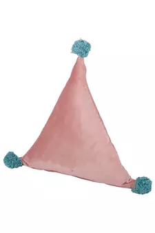 Eyda Super Soft Velvet Peach Color Set of 2 Triangle Filled Cushion